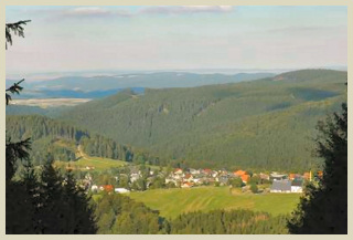 Blick über Gehlberg zum Gebirgsvorland